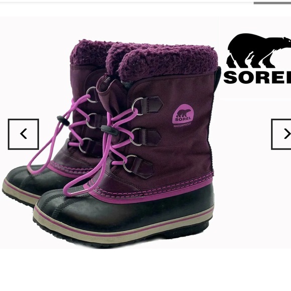 Sorel PAC Boots Purple Textile
Waterproof Rubber Removable Lining Size 2 - Picture 12 of 12